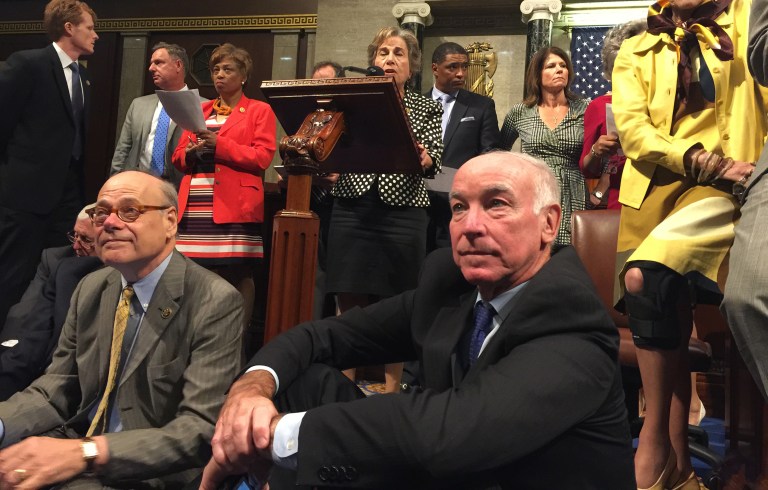 The Foundation for Accountability and Civic Trust claimed representatives and senators who participated in the 25-hour protest proceeded to solicit campaign and political contributions from the public. (Rep. Chellie Pingree via AP)