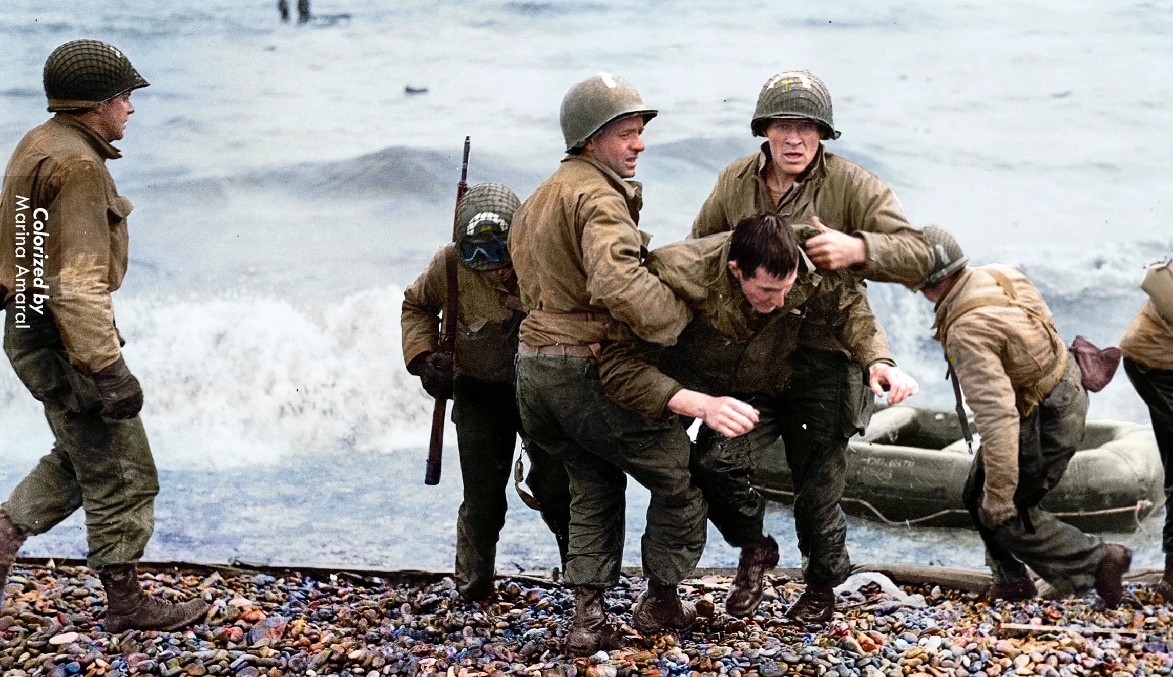 See iconic D-Day black and white photos brought to life in color