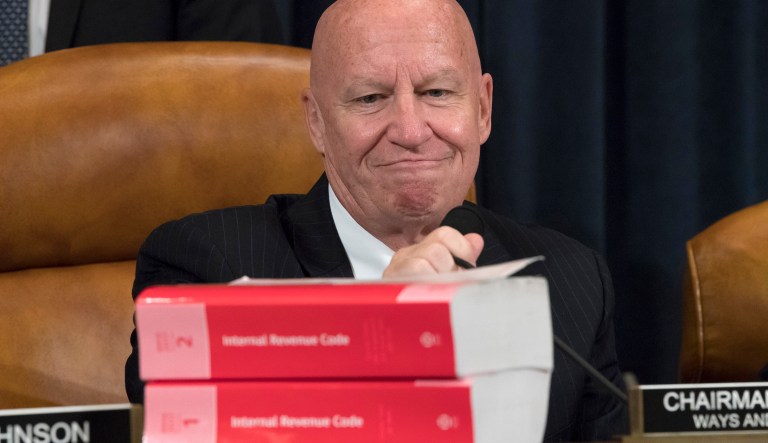 House Ways and Means Committee Chairman Kevin Brady, R-Texas, makes a statement as his panel begins the markup process of the GOP's far-reaching tax overhaul as members propose amendments and changes to shape the first major revamp of the tax system in three decades, on Capitol Hill in Washington, Monday, Nov. 6, 2017. (AP Photo/J. Scott Applewhite)