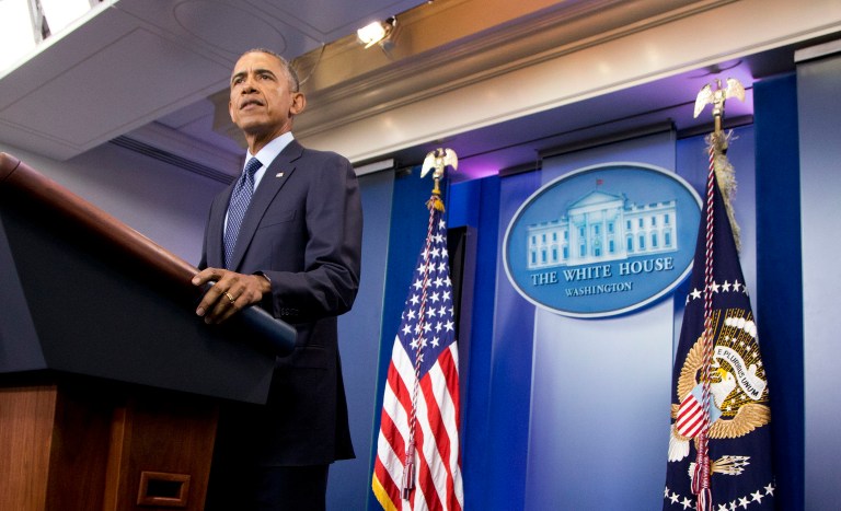 When President Obama was blamed for a recent mass shooting at a gay nightclub in Orlando, Fla., the press jumped to the his defense. (AP Photo/Manuel Balce Ceneta)