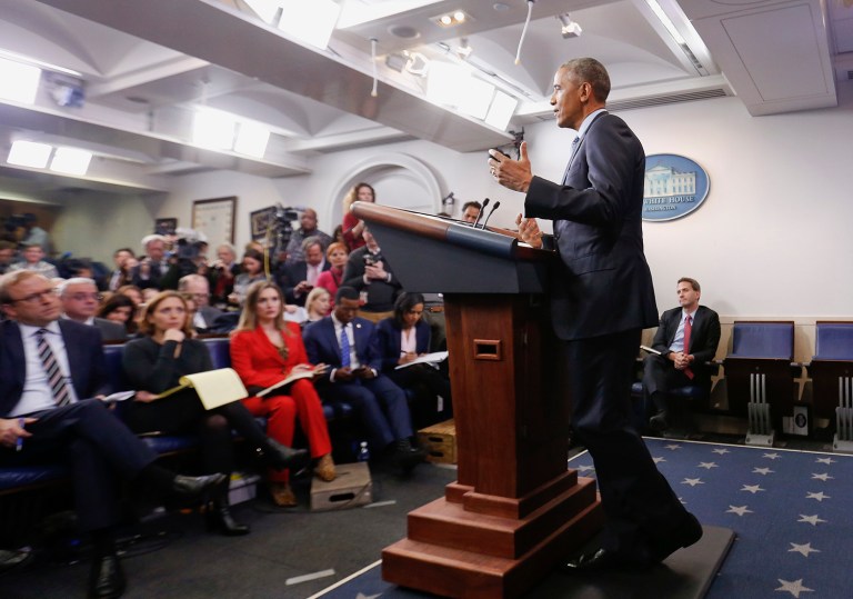 President Obama speaks during his final presidential news conference. (AP Photo/Pablo Martinez Monsivais)