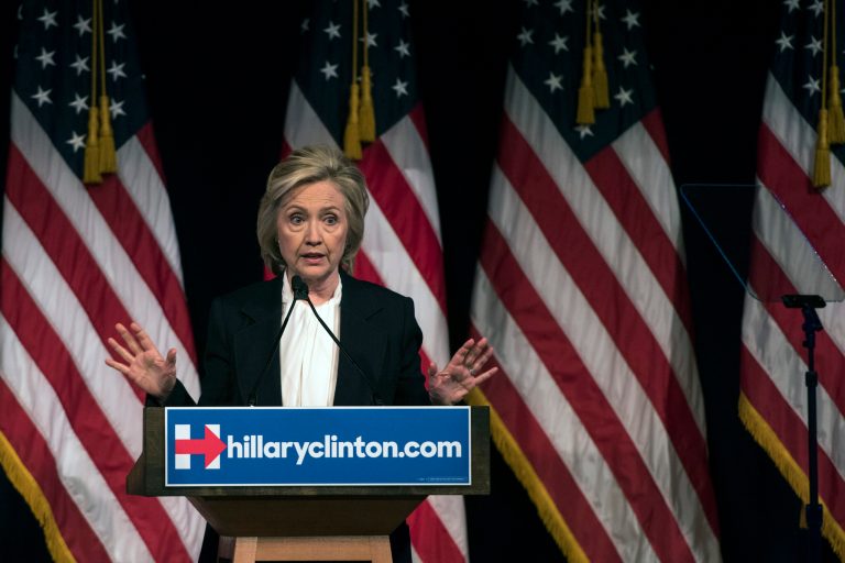 Clinton would lose to a generic GOP opponent 39-53, according to the poll.Â (Craig Warga/Bloomberg)