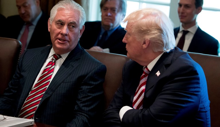 When asked if he has confidence in Tillerson, Trump said, 