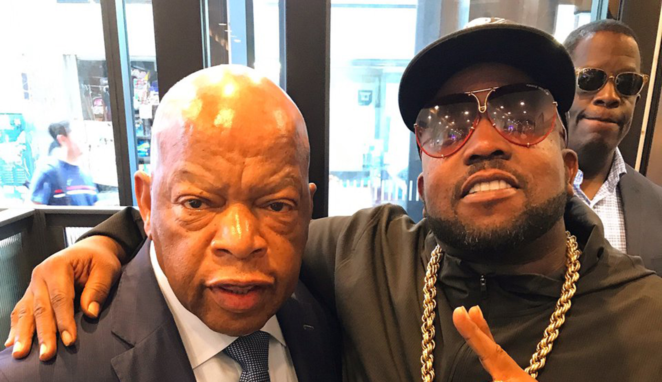 Atlanta Rep. John Lewis ran into Atlanta rapper Big Boi at New York City Chick-fil-A