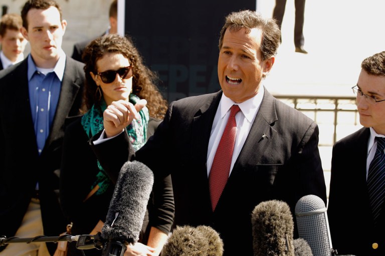 Santorum plans to block Romney, then woo delegates