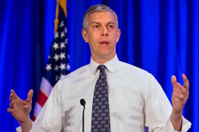 Education Secretary Arne Duncan said low-income children start kindergarten more than a year behind other kids' development. By cutting this program, Republicans would jeopardize plans to help 150,000 additional children across the country, he said.Â (AP Photo/Jacquelyn Martin, File)