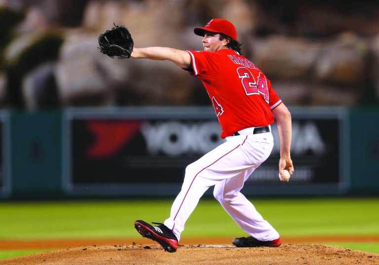 Stephen Dunn/Getty Images
Dan Haren went 12-13 with a 4.33 ERA and 142 strikeouts in 1762Ã3 innings for the Los Angeles Angels last season.