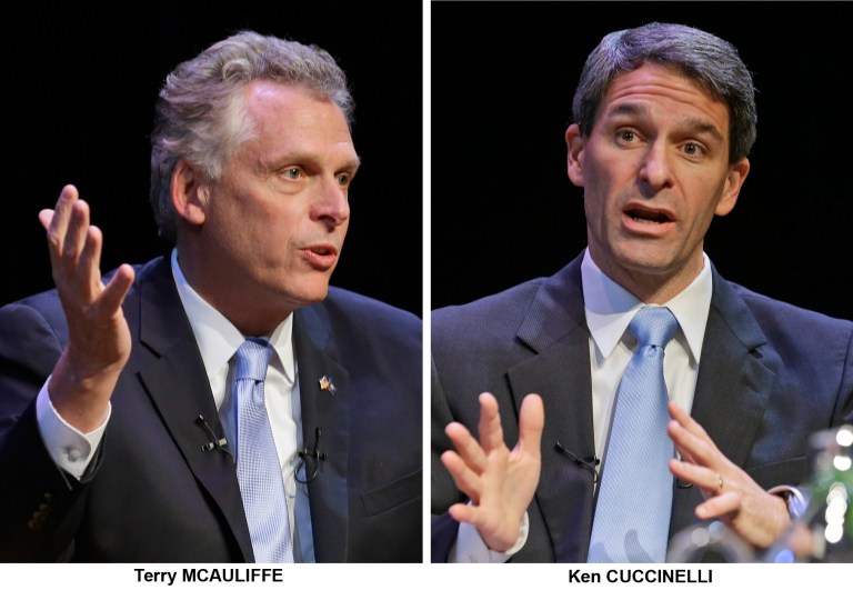 Virginia gubernatorial candidates Terry McAuliffe and Ken Cuccinelli are criticizing each other's education plans as part of their last-ditch pushes for the governor's race. (AP Photo/Steve Helber, File)