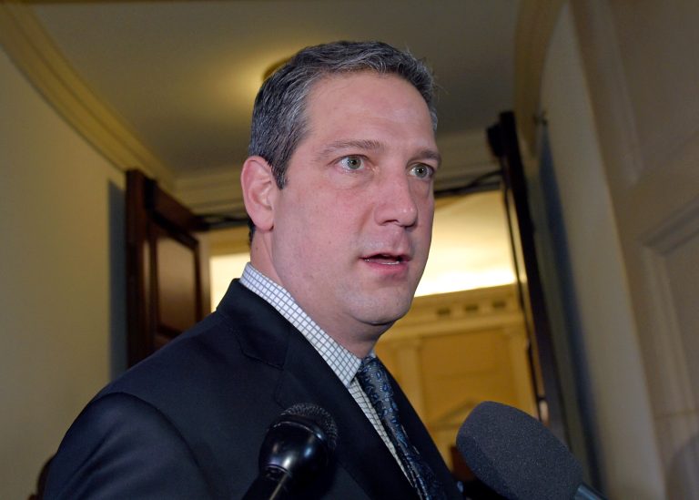 Rep. Tim Ryan, D-Ohio, who unsuccessfully challenged House Minority Leader Nancy Pelosi, said the Pelosi is less popular in his district than President Trump. (AP Photo/Susan Walsh, File)