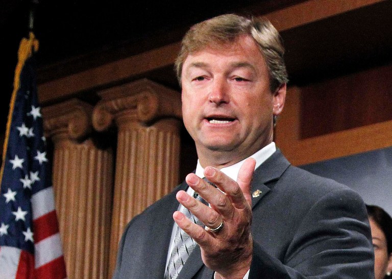 Republican Sen. Dean Heller of Nevada, shown here in 2011, is a co-sponsor of the Senate unemployment extension bill. (AP Photo/Manuel Balce Ceneta, File)