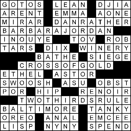 The Standard Crossword–Answers