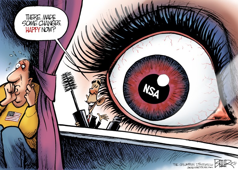 Editorial cartoon: Surveillance reform