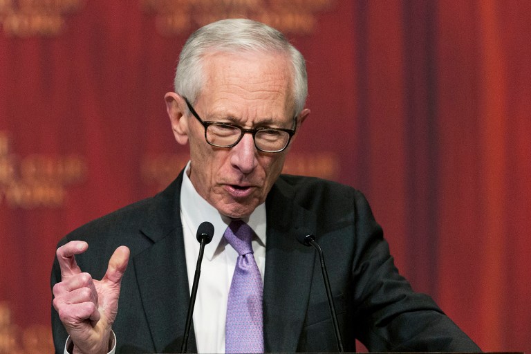 Stanley Fischer, vice chairman of the Federal Reserve board of governors, laid out an optimistic view of the U.S. economy and jobs. (AP Photo/Mark Lennihan)