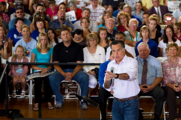 Republican presidential candidate, former Massachusetts Gov. Mitt Romney speaks at Central High School, Tuesday, July 10, 2012, in Grand Junction, Colo.  (AP Photo/Evan Vucci)