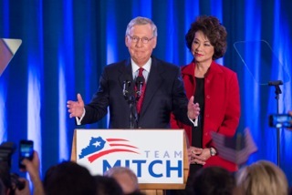Senate Minority Leader Mitch McConnell won Kentucky immediately, squashing any hope of an upset by Democrat Alison Lundergan Grimes.Â (Washington Examiner/Graeme Jennings)
