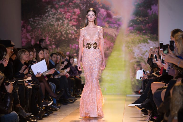 A model wears a creation by Lebanese fashion designer Zuhair Murad as part of his Spring-Summer 2014 Haute Couture fashion collection presentation, in Paris, Tuesday, Jan. 23, 2014 (AP Photo/Jacques Brinon)