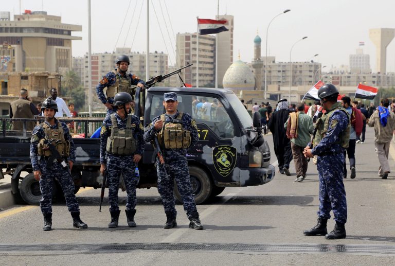 A suicide bomber belonging to the terrorist group killed 24 people at a soccer match just outside Baghdad. (AP Photo/Karim Kadim)