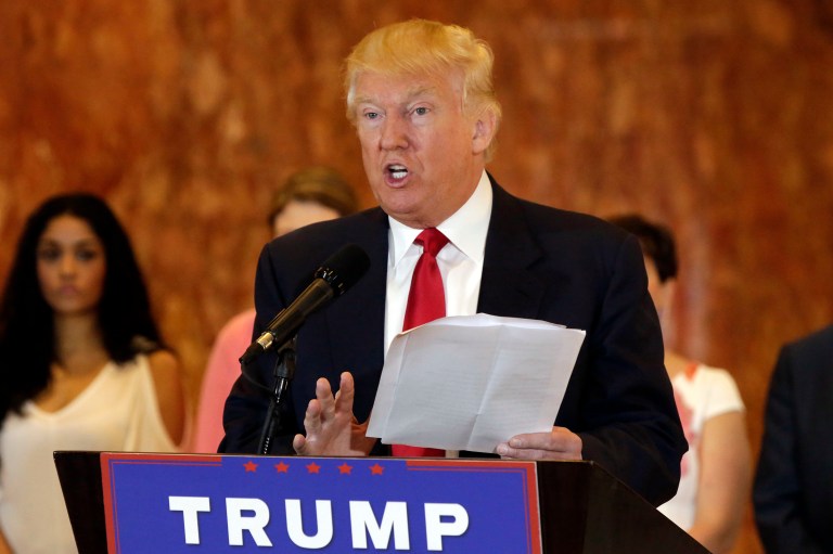Republicans fear that Donald Trump, once officially head of the party, may walk into RNC headquarters and order officials to abandon any GOP candidate who doesn't kowtow to their new leader. (AP Photo/Richard Drew)
