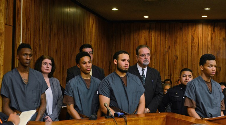 Campus police failed to properly investigate the sexual assault accusation against the four male students. (AP Photo/The Record of Bergen County, Michael Karas, Pool)