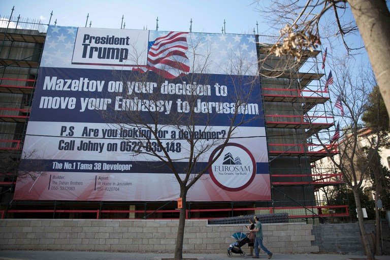 President Trump has vowed to move the U.S. embassy from Tel Aviv to more controversial Jerusalem. (AP Photo/Ariel Schalit)