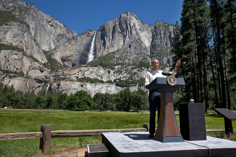The Obama family traveled to Yosemite to celebrate the 100th anniversary of the creation of America's national park system. (AP Photo/Jacquelyn Martin)