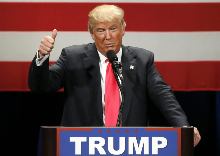 Republican presidential candidate Donald Trump is currently leading Ted Cruz and John Kasich by more than 20 points in state-level polls. (AP Photo/Charles Rex Arbogast)