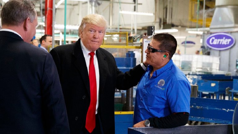 President Trump visits Carrier in 2016 before becoming president. (File photo)