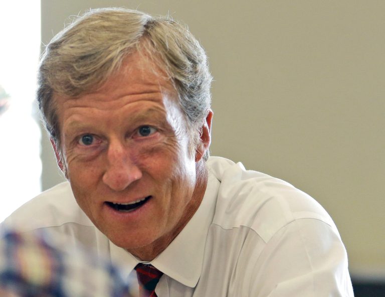 NextGen Climate Action, the super PAC bankrolled by billionaire climate activist Tom Steyer, will attack Republicans who deny man-made climate change in an effort to boost Democrats in the Senate and gubernatorial races that it has targeted. (AP Photo/Steve Helber)