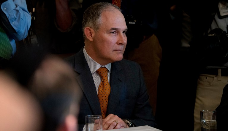 Experts say that Environmental Protection Agency Administrator Scott Pruitt could still lower carbon dioxide emissions by regulations more modest than those of the Obama administration. (AP Photo/Andrew Harnik)