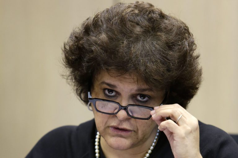 FILE - In this Nov. 14, 2013, file photo, Brazil's Environment Minister Izabella Teixeira speaks at a news conference on deforestation in the Amazon in Brasilia, Brazil. Despite its critical role in protecting the Amazon rainforest, Brazil will not endorse a global anti-deforestation initiative being announced at the U.N. climate summit, complaining it was left out of the consultation process. A U.N. official disputed that claim. Teixeira said Brazil was 