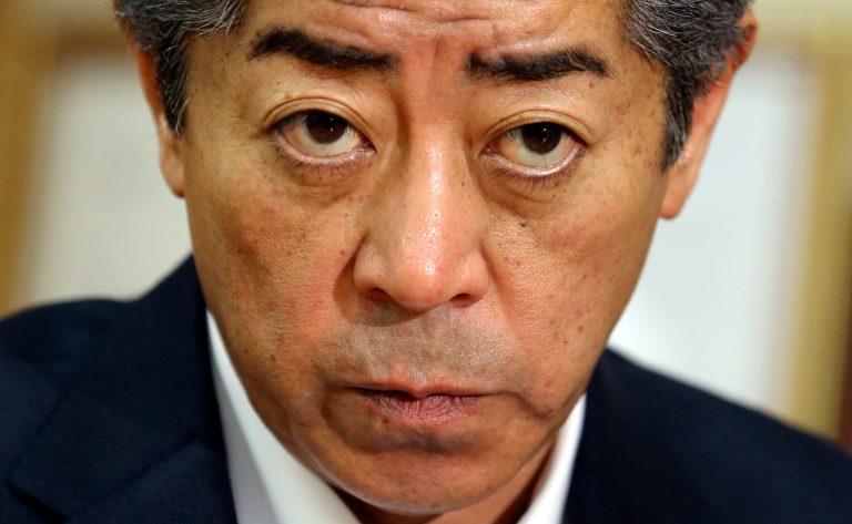 In this June 30, 2014 photo, Japanese lawmaker Takeshi Iwaya speaks during an interview in Tokyo. (AP Photo/Koji Sasahara)