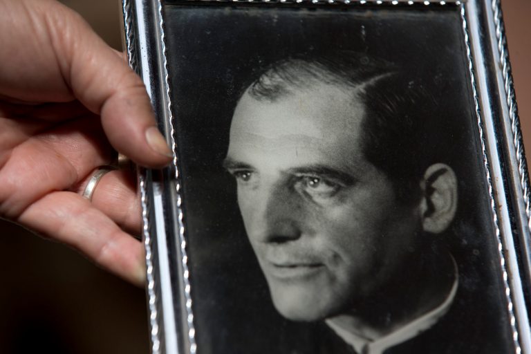 In this April 12, 2013, Clelia Luro holds a portrait of her late husband Jeronimo Podesta, a former bishop of Avellaneda, at her home in Buenos Aires, Argentina. Luro, whose romance with Podesta and eventual marriage became a major scandal in the 1960s, is such a close friend with Pope Francis that he called her every Sunday when he was Argentina's leading cardinal. She's convinced that Pope Francis will eventually lead the global church to end mandatory priestly celibacy, a requirement she says 