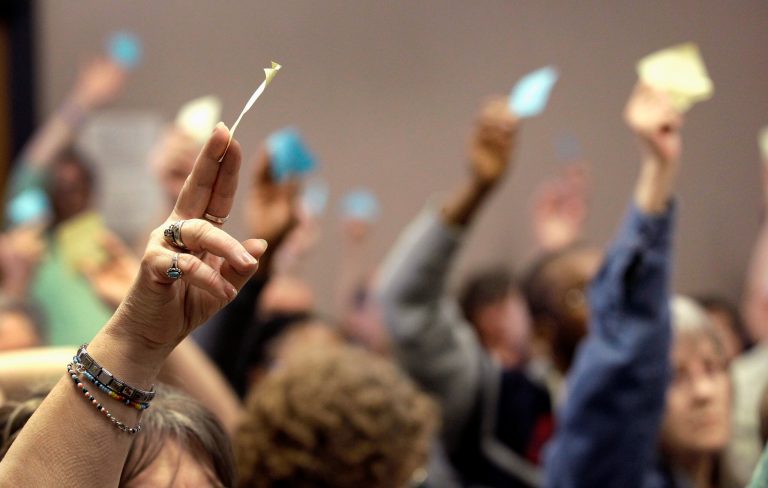 The biggest points of contention may be whether Republicans resistant to Donald Trump will succeed in unbinding the delegates or what kind of display they will put on if they fail. (AP Photo/Charlie Riedel)