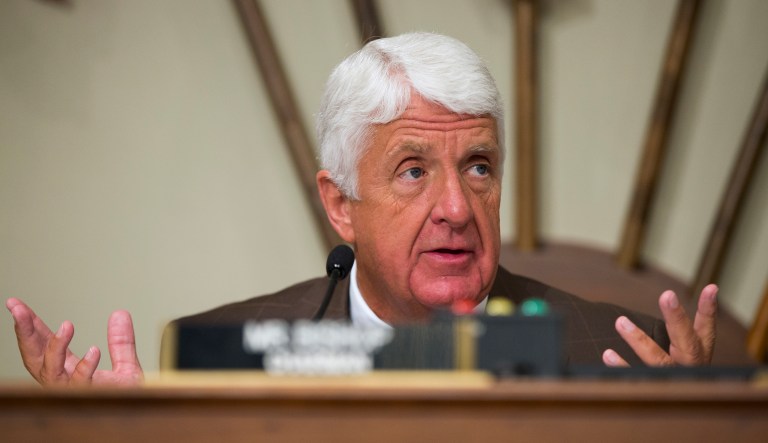 Rep. Rob Bishop, chairman of the House Natural Resources Committee, (pictured) asked Agriculture Secretary Sonny Perdue and Interior Secretary Ryan Zinke Thursday to review an Obama administration order blocking mineral access on more than 100,000 acres of federal land. (AP Photo/Evan Vucci)