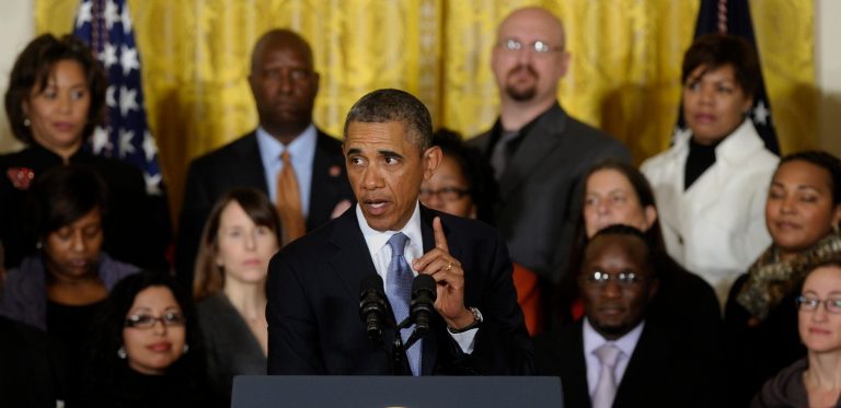President Barack Obama speaks about unemployment benefits, Tuesday, Jan. 7, 2014, during an event in the East Room of the White House in Washington. The president applauded a Senate vote advancing legislation to renew jobless benefits for the long-term unemployed as an important step. The Senate voted 60-37 Tuesday to clear the bill's first hurdle. But Republicans who voted to move ahead still want concessions that will have to be worked out before final passage. The Republican-controlled House would also have to vote for it. (AP Photo/Susan Walsh)
