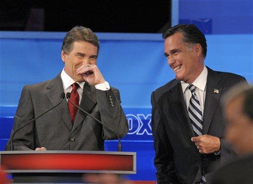 Romney, Perry exchange shots in GOP debate