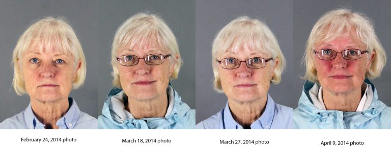 This combination of four 2014 booking photos released by the San Mateo County Sheriff's Office shows Marilyn Hartman. Federal law enforcement officials say Hartman tried at least three times to breach airport security before she was able to get through a checkpoint without a boarding pass at Mineta San Jose International Airport on Monday, Aug. 4, 2014. (AP Photo/San Mateo County Sheriff's Office)