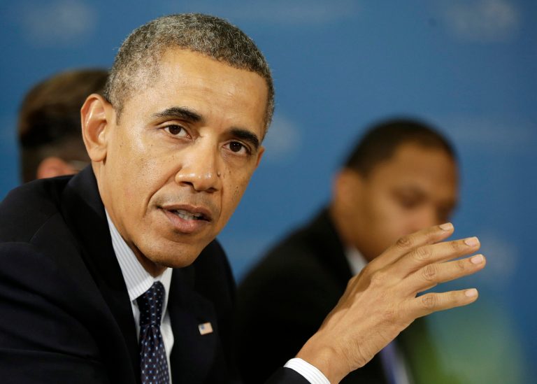 FILE - In this Sept. 6, 2013 file photo, President Barack Obama speaks in St. Petersburg, Russia. A new Associated Press poll shows a majority of Americans oppose a U.S. strike on Syria, despite a weeks-long Obama administration campaign to respond to chemical weapons attacks allegedly carried out by the regime of President Bashar Assad. (AP Photo/Pablo Martinez Monsivais, File)