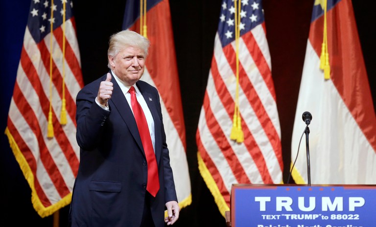 Presumptive Republican presidential nominee Donald Trump is expanding his campaign with two new hires. (AP Photo/Gerry Broome)