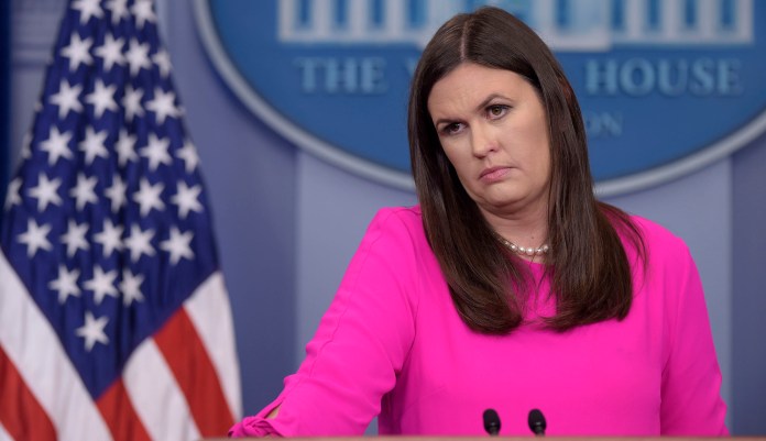"It's very disappointing, yet entirely predictable to learn the New York Times would write off a draft report without first verifying its contents with the White House or any of the federal agencies directly involved with climate and environmental policy," said Sarah Sanders, the White House press secretary, in a statement. (AP Photo/Susan Walsh)