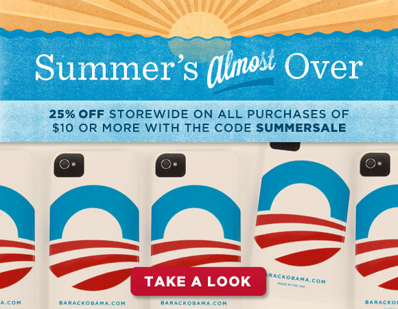 Blowout Sale! ‘25% OFF Everything in [Obama] Store!’