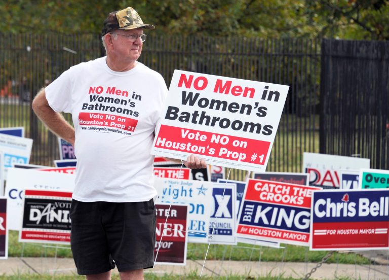 For The New York Times, the result of the vote signaled that Houston, whose three-term Democratic mayor Annise Parker is openly gay, may not be as progressive as some would think. (AP Photo)