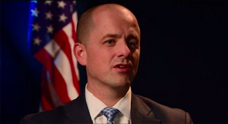 Evan McMullin, a former CIA agent, will appear on presidential ballots in four states this fall. (screenshot)