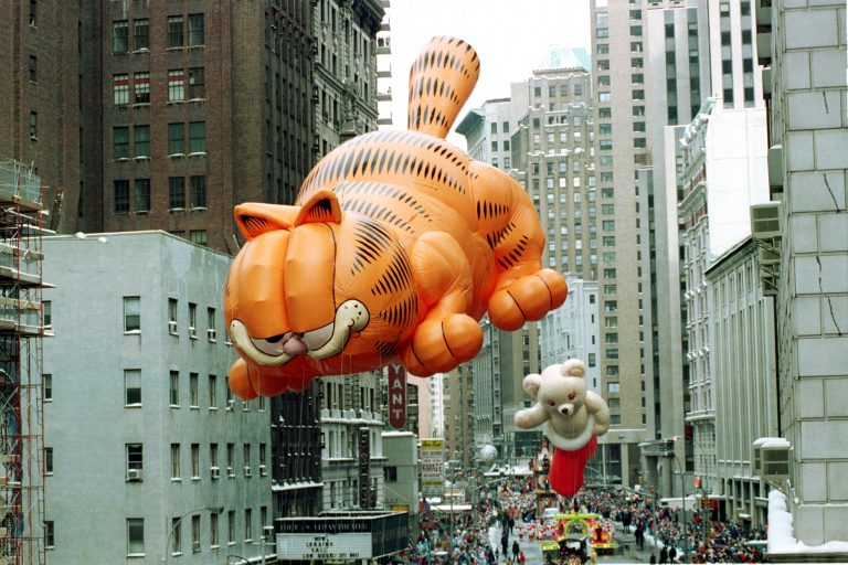 Garfield the Cat in the Macy's Thanksgiving parade in 1989. The comic character is famous for using the dismissive word 