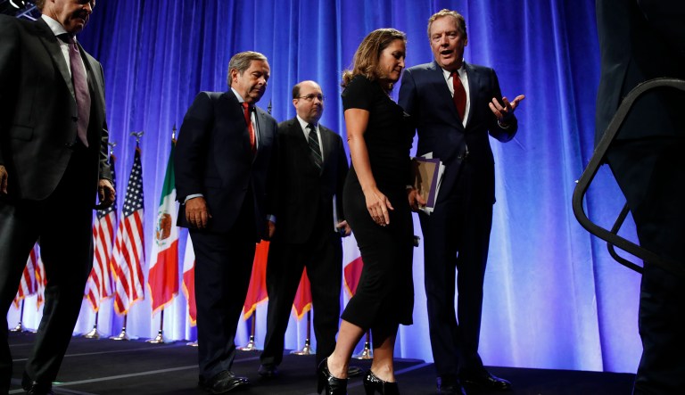 Canada will oppose any effort to change the investor-state dispute resolution system in the North American Free Trade Agreement, imperiling the Trump administration's efforts to fundamentally change the trilateral trade deal.
		(AP Photo/Jacquelyn Martin)