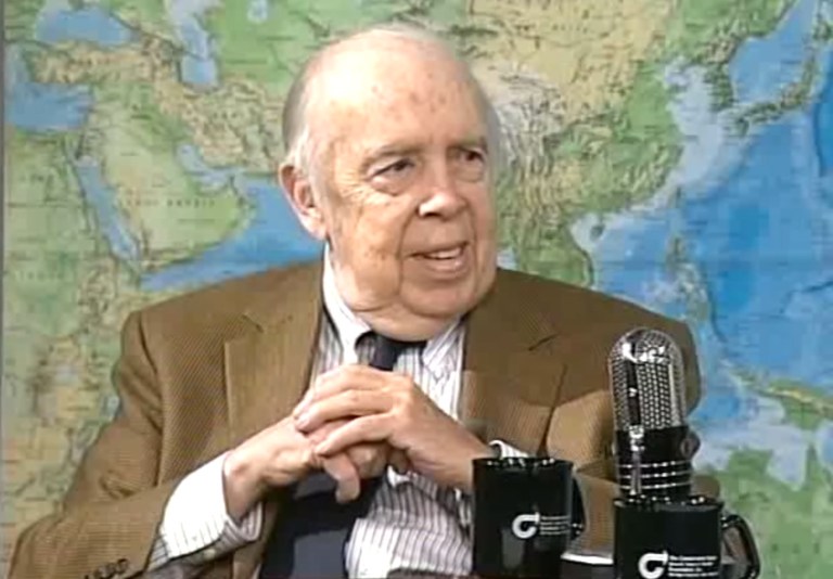 Stanton Evans promoting his bookÂ Blacklisted by HistoryÂ onÂ Conservative Roundtable. (TTCTV/YouTube)