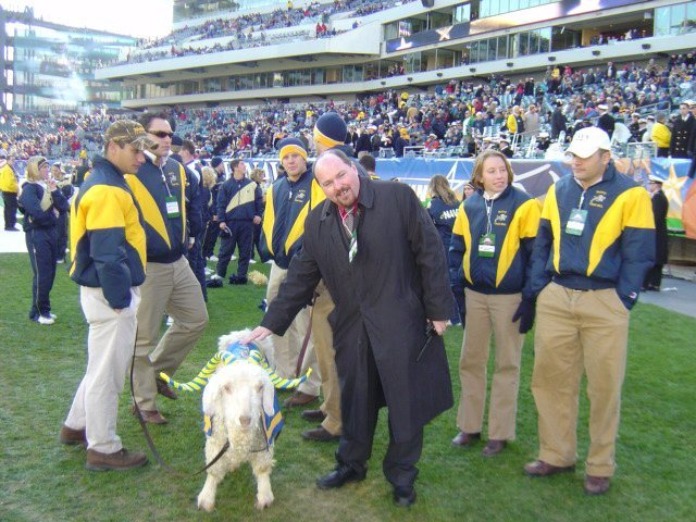 Bill the Goat at a Navy football game in 2004. (Defense Department photo, via WikiCommons)