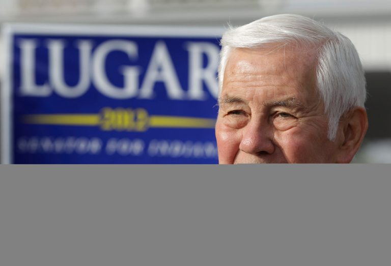 Former GOP Sen. Richard Lugar, seen here in May 2012, has donated to a Democratic candidate for Senate in Georgia. (AP Photo/Darron Cummings, File)