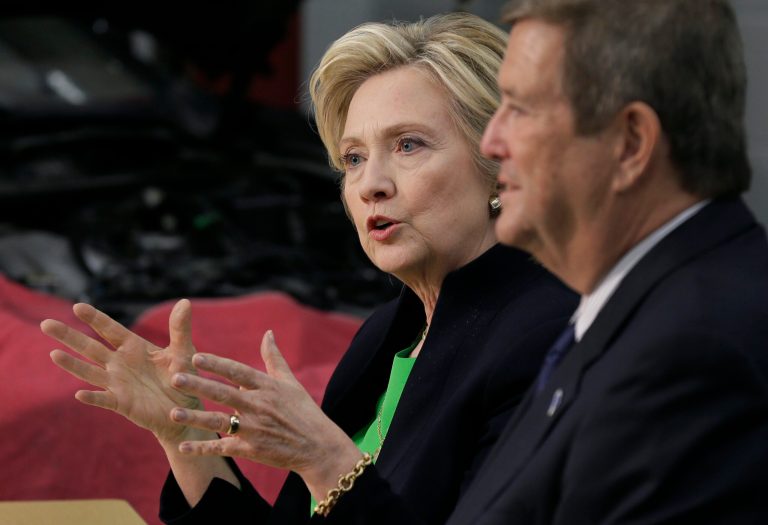 In apparent deference to unions, Clinton said teachers should 