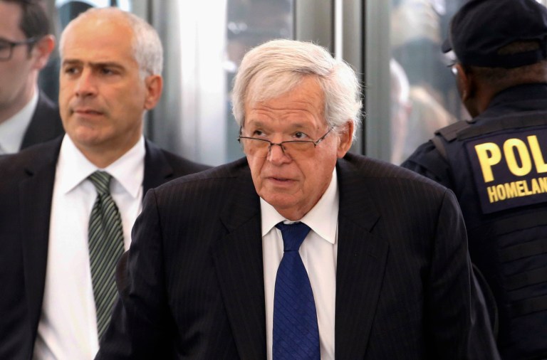 Dennis Hastert, who served as speaker from 1999 until 2007, is facing a six-month jail term. (AP Photo/Charles Rex Arbogast, File)
